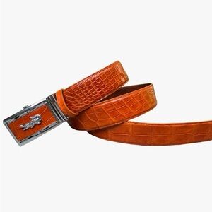 Tan Crocodile Pattern Belt